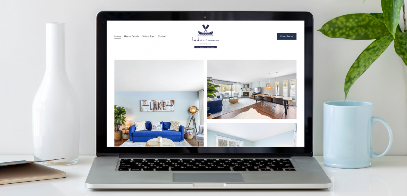 Website and logo design for lake house vacation rental