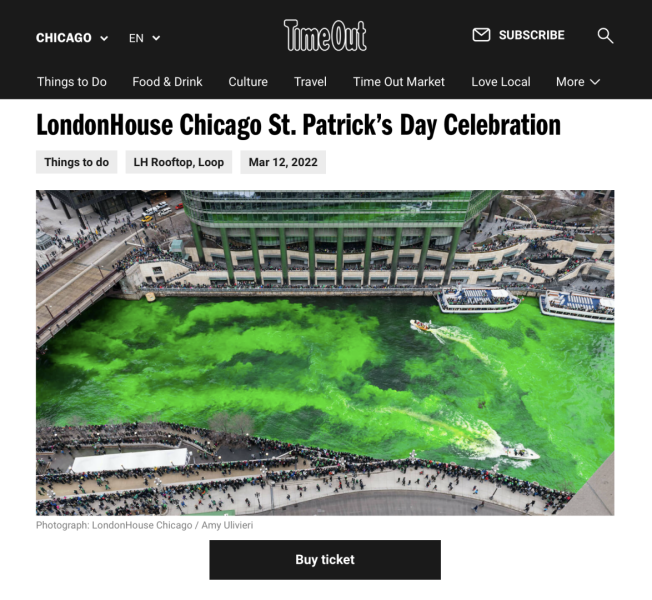 TimeOut Chicago LondonHouse Chicago St. Patricks Day celebration