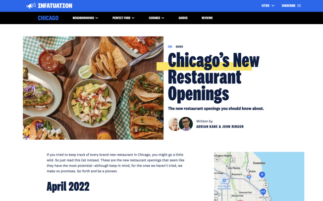 Infatuation Chicago new restaurant openings