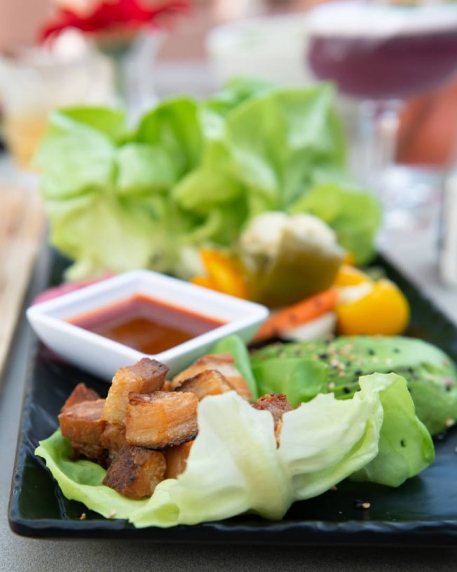 IO Godfrey Pork Belly Lettuce Wraps